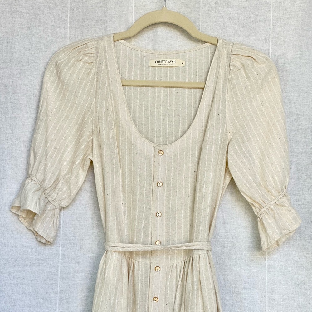 Christy Dawn Astrid Dress in Sand. 100% organic cotton. Cream. Size XS. Like new